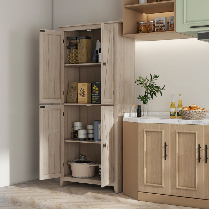 Freestanding 4-Door Kitchen Pantry