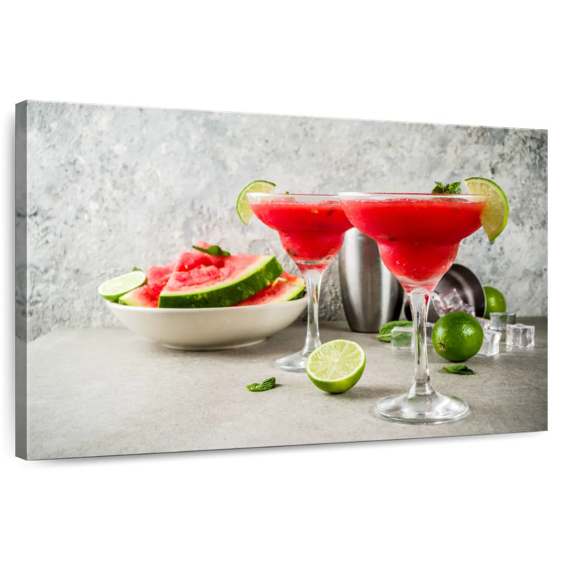 Margarita Brampt melon d'eau cocktails, H 8 po x l 12 po