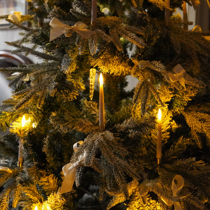 Battery Operated Candle Lights with Crystal Icicle Hooks for Christmas Tree