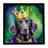 Flat-Coated Retriever King of Mardi Gras Framed Metal Print