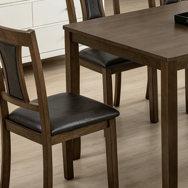 7 Piece Dining Table Set,Rectangle Dining Table With Upholstered 6 Chairs