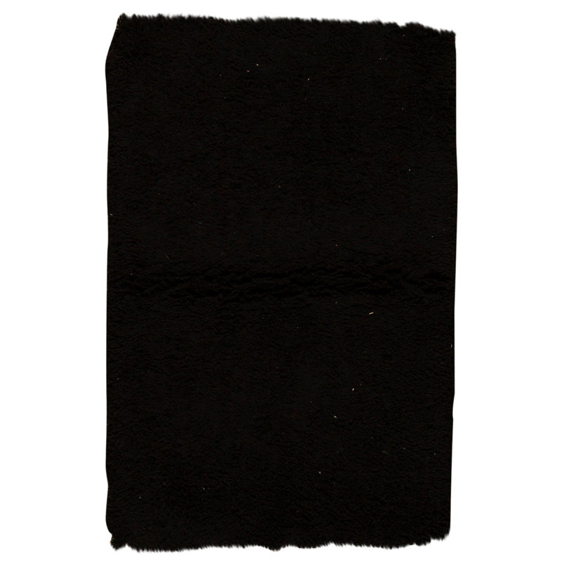 Tapis noir noué à la main de haute qualité, Rectangle 4pi x 6 pi