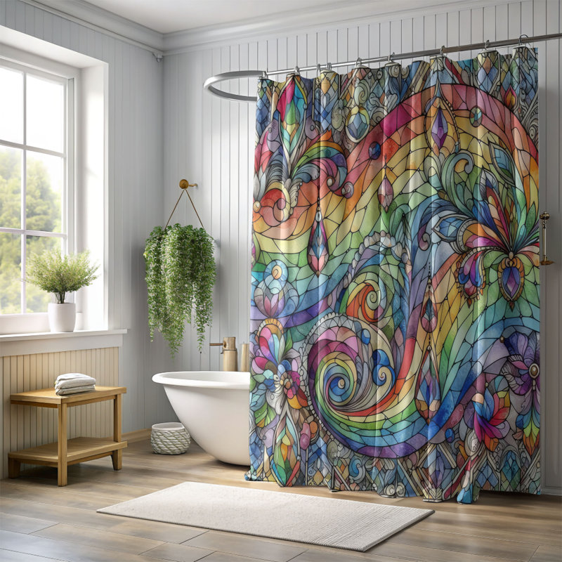 Rideau de douche standard 1 pièce, H 74 po x l 71 po