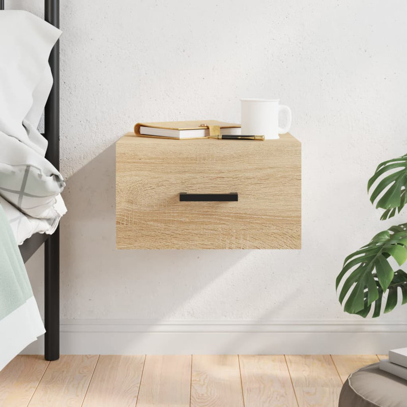 Maiklas 35cm W Manufactured Wood Bedside Table, Sonoma Oak