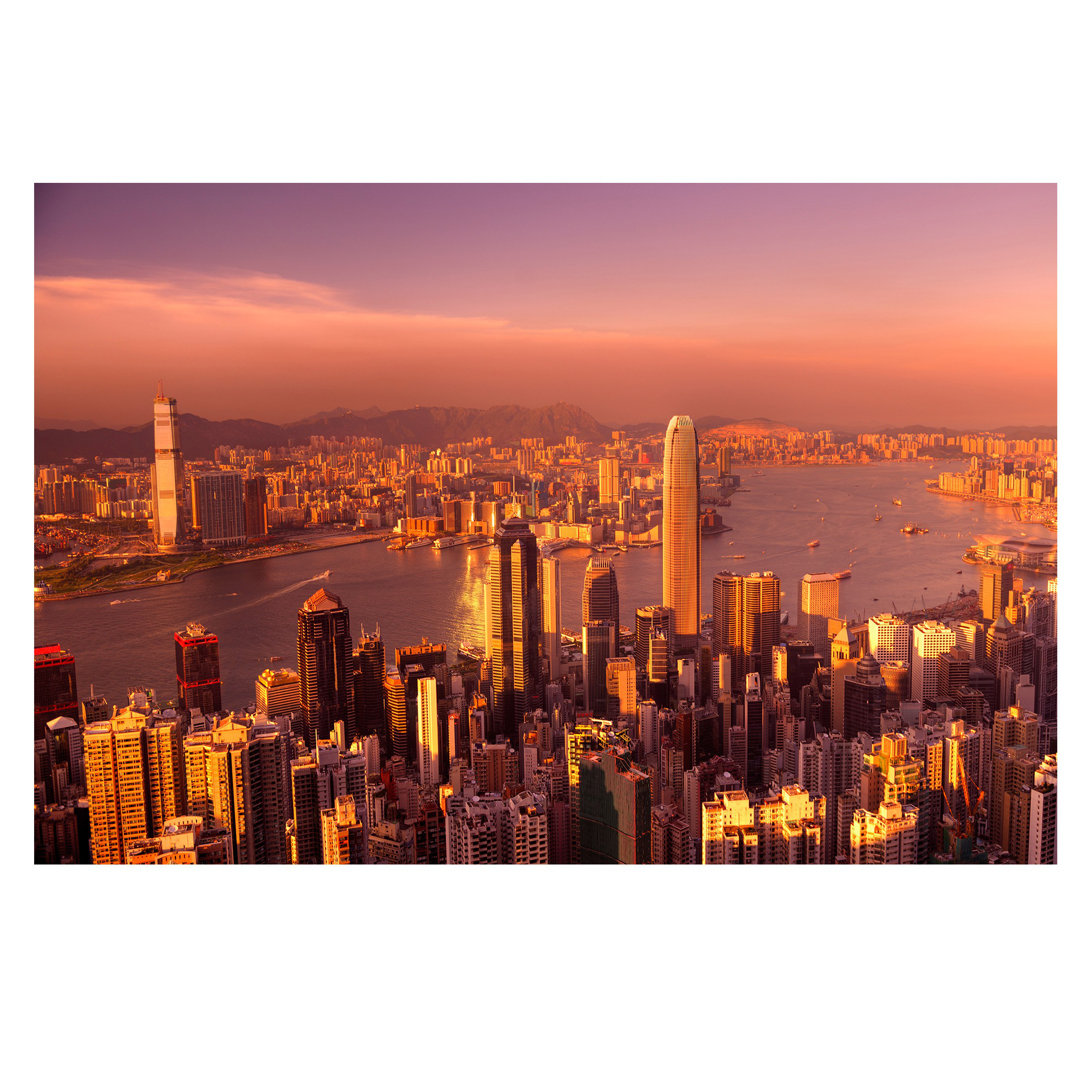 Hong Kong Sunset 2.9m x 4.32m Textured Matte Peel & Stick Wall Mural