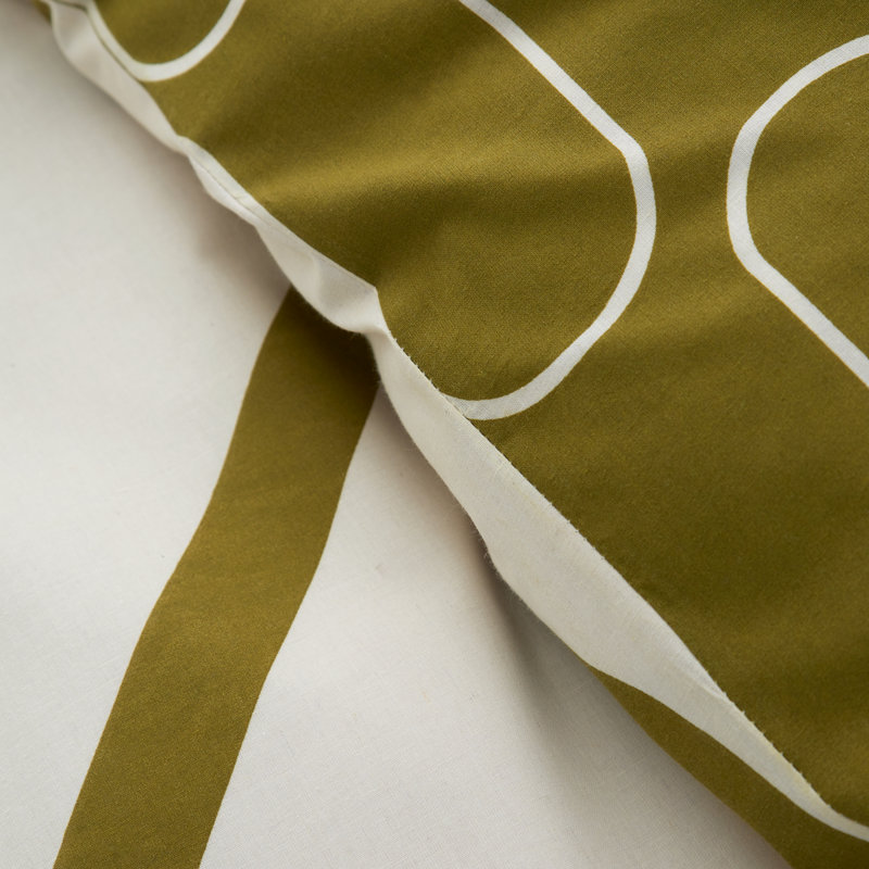 Linear Curve Geometric Reversible Duvet Cover Set, Kingsize Duvet Cover + 2 Standard Pillowcases