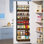 Black 8-Tier Wood and Acrylic Over the Door Pantry Organizer, 180 lbs Heavy Duty Hanging Spice Rack & Wall Mounted Storage Single
