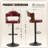 Modern Swivel Bar Stools Set Of 2, Wooden Upholstered Pu Leather Barstools With Back & Footrest, Counter Height Bar Chairs For Kitchen Island-1126708840