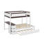 Lit superposé double avec lit gigogne simple, tiroirs et bureau-203330451