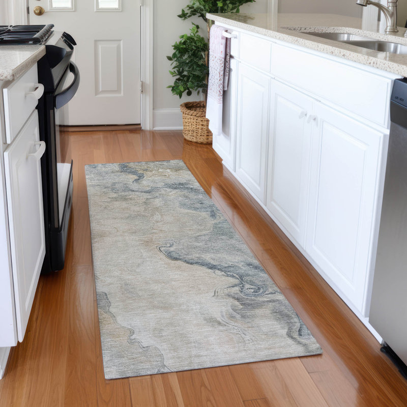 Premium Machine Washable Slesnick AMF1680 Abstract Rug, Runner 2'3" x 7'6"