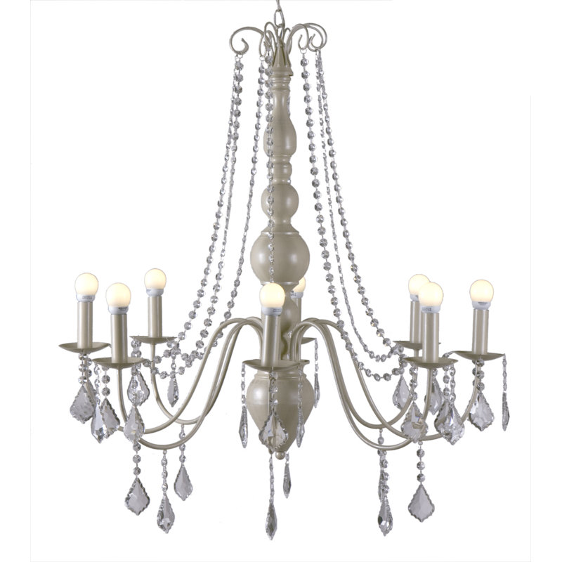Cogburn 8 - Light Candle Style Chandelier, Beach Ivory