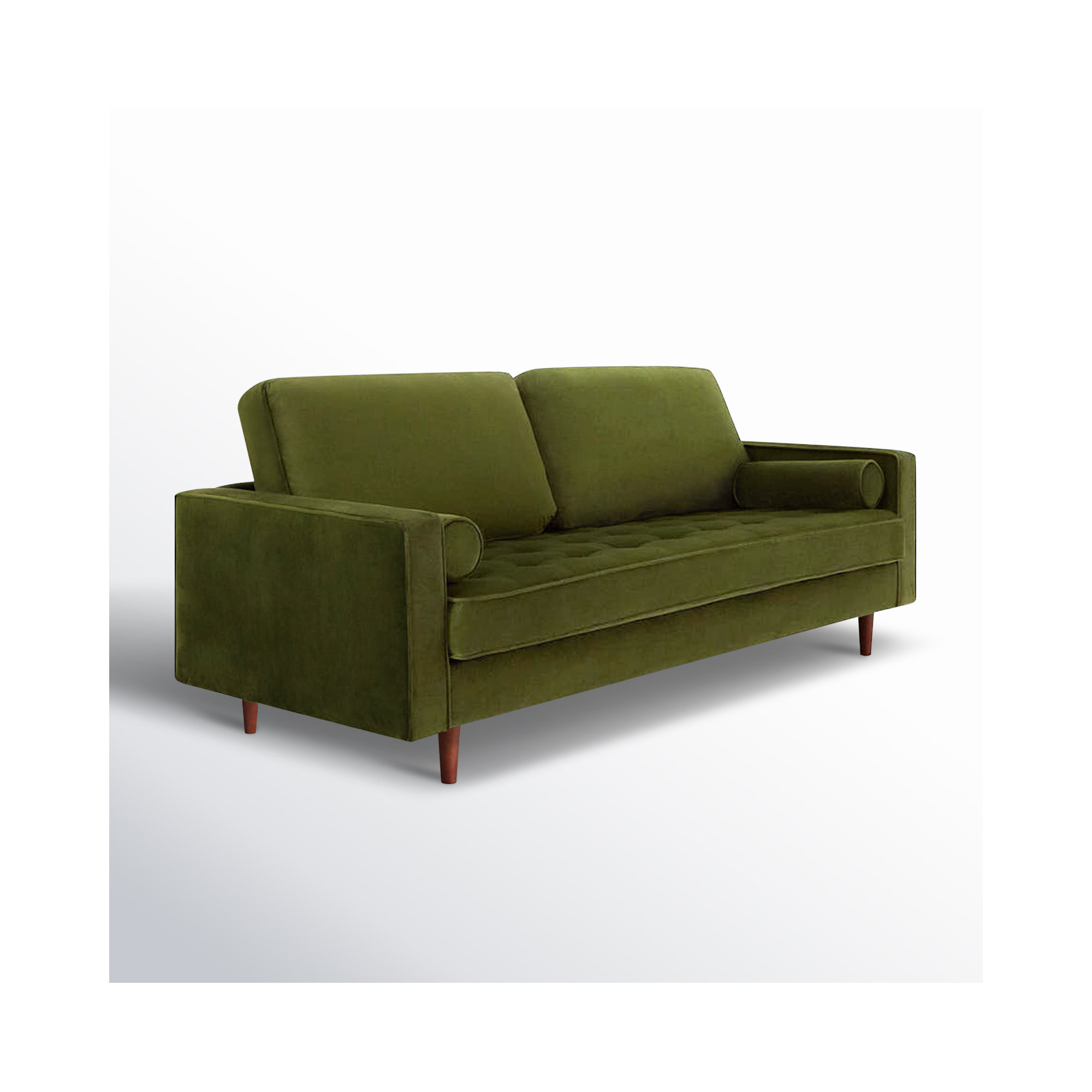 Geo 84" Upholstered Sofa, Bella Forest Performance Velvet