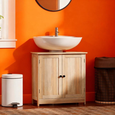 Modern Under Sink Bathroom Vanity Cabinet with Adjustable Shelf and Double Doors for Enhanced Storage and Organization
