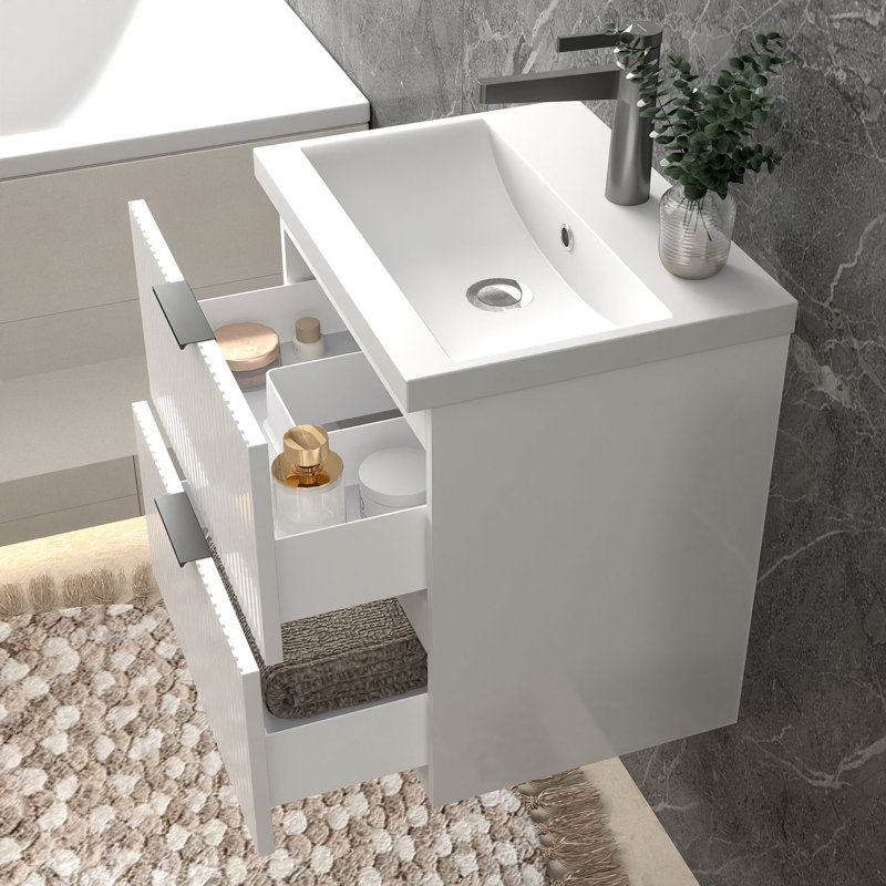 500mm Single Bathroom Vanity with Integrated Ceramic Basin