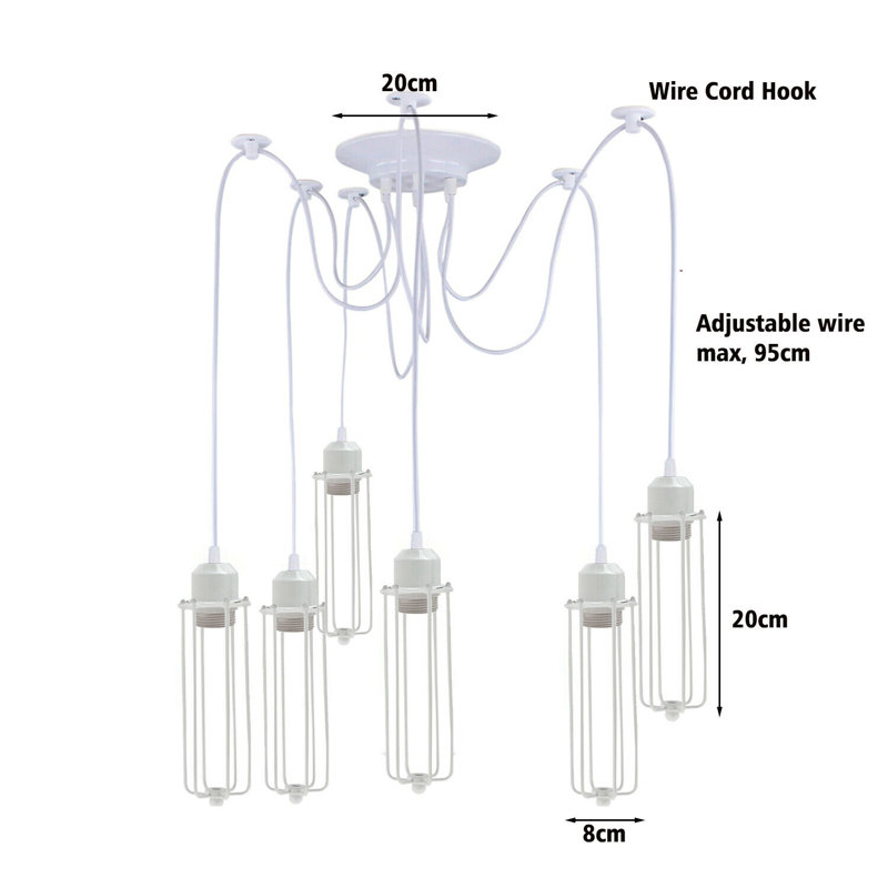 Gurdon 6 - Light White Cluster Pendant