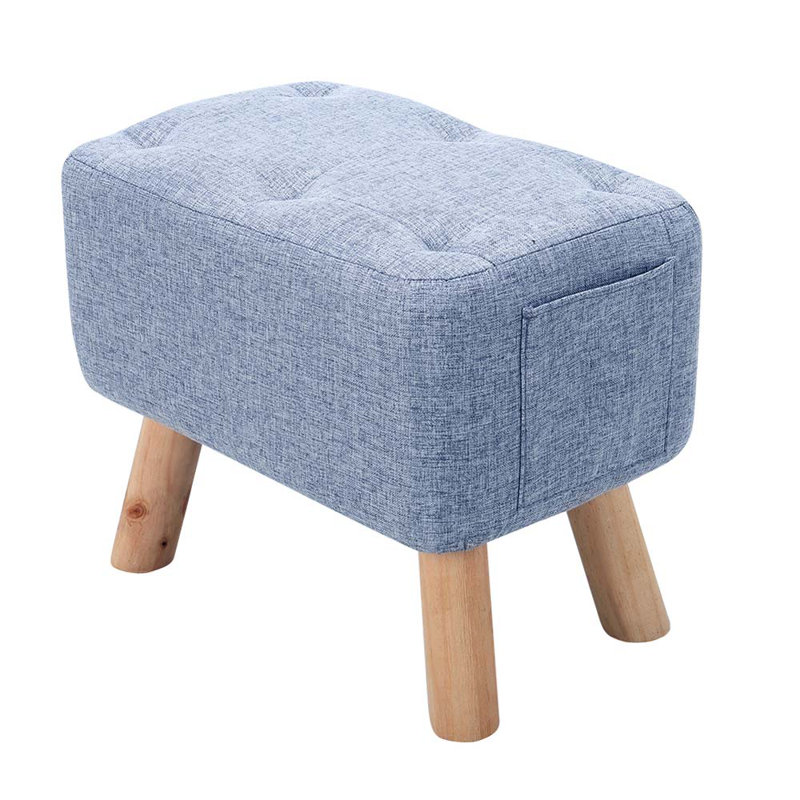 Lytle 40cm Wide Tufted Rectangle Solid Colour Ottoman, Blue