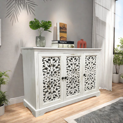 Antique Sideboard With 3 Carving Doors And Round Handles by Ophelia & Co.