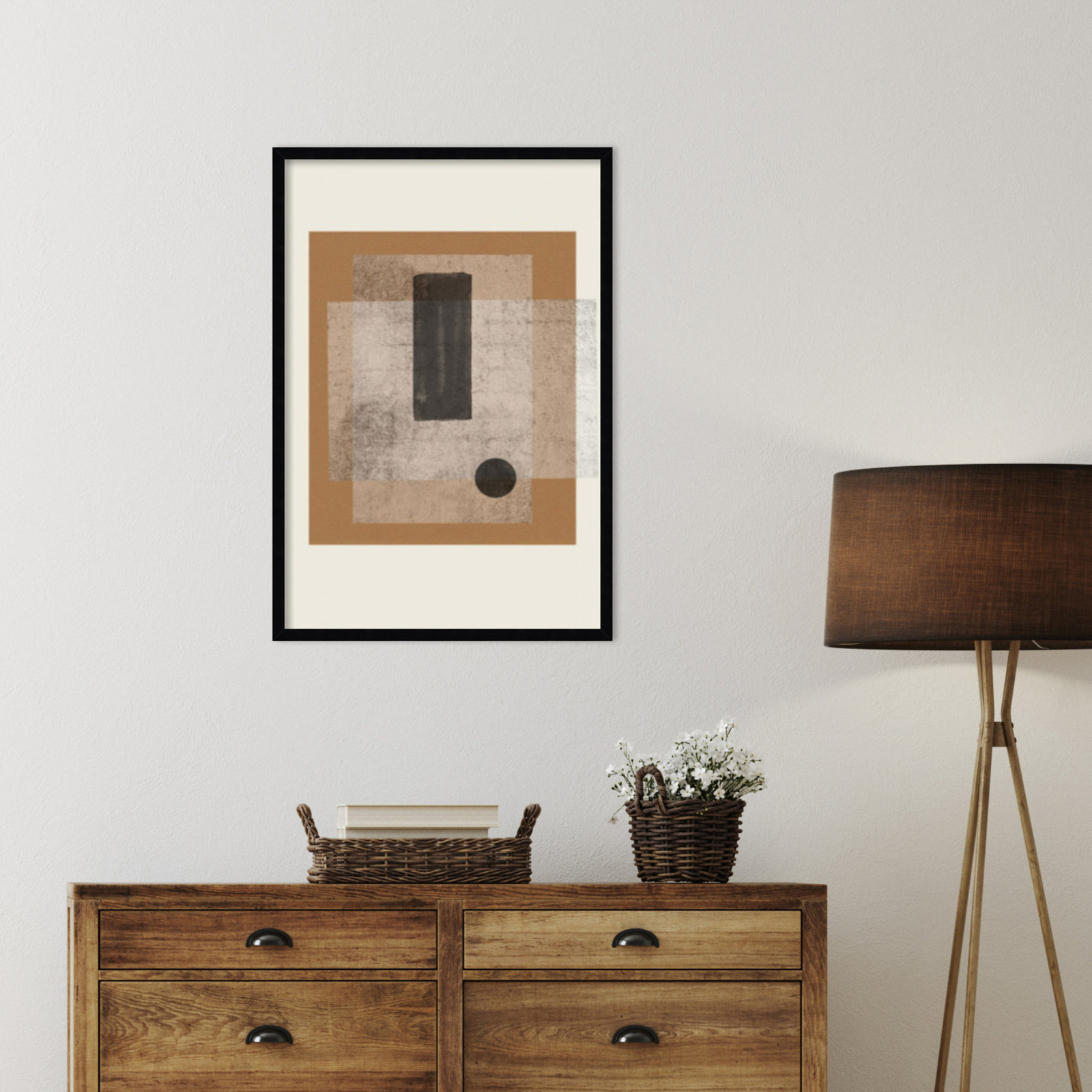 Riverwalk "Composition III" Print, Black, 33" H x 23" W
