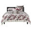 Housse de couette 100% coton pour très grand lit - Motif floral, surdimensionné, fermeture à boutons, mini lavable, boutons