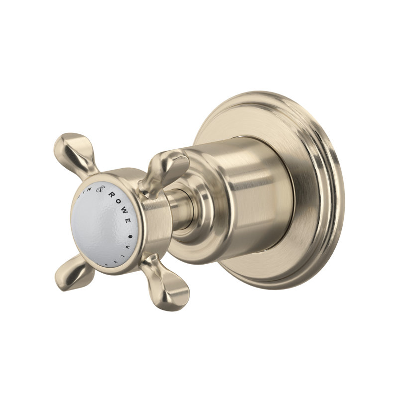 Edwardian Volume Control Shower Wall Trim, Satin Nickel