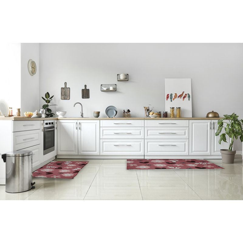 Tapis en chenille Flowery Love Valentines, Rectangle 2 pi x 3 pi
