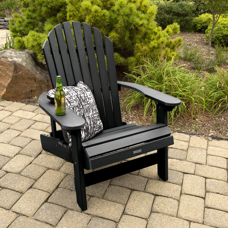 Chaise Adirondack en plastique Federigo, Noir