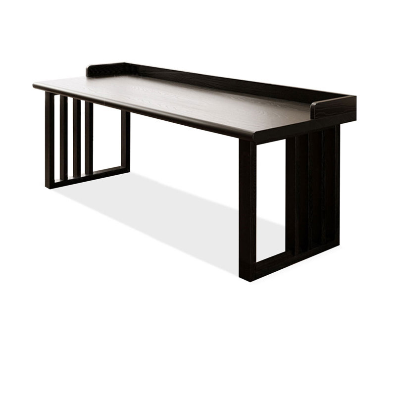 Bureau rectangulaire en bois massif noir, H 31,5 po x l 78,74 po x P 23,62 po