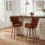 Swivel Upholstered Counter Stool with Solid Wood Frame-455983326