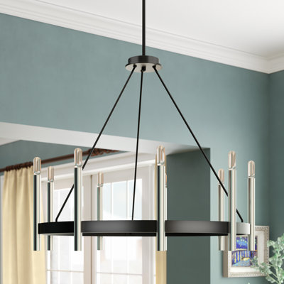 Lustre de roue de style bougie 9 lumières façon bougie Doucette