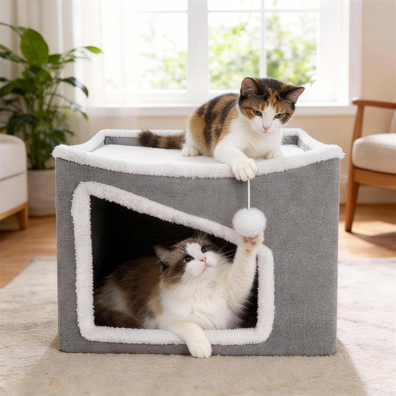Lit et chat d'intérieur pliable, 16 x 16 x 13 po