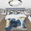 Ensemble de housse de couette à motifs abstraits avec textures bleues et dorées II - Collages abstraits-107147846