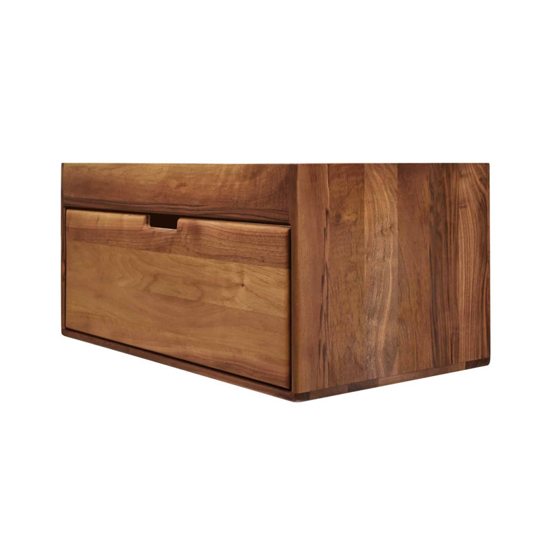 Base de meuble-lavabo mural simple 35,5 po Topanga en noyer