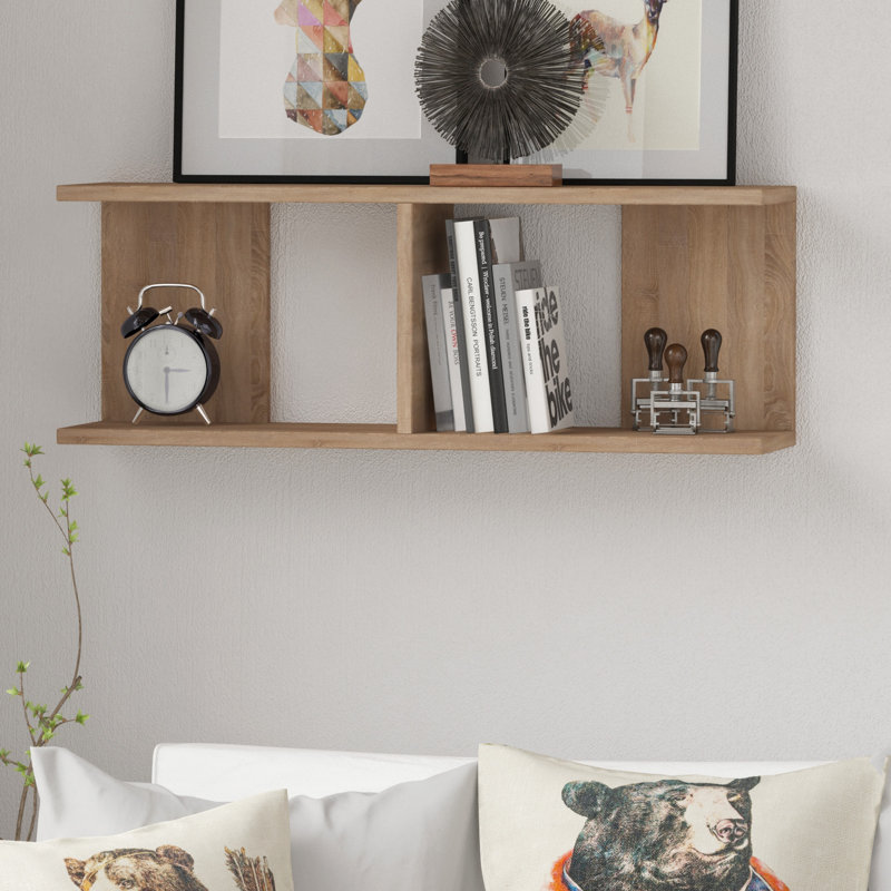 2 Piece Floating Shelf, Oak