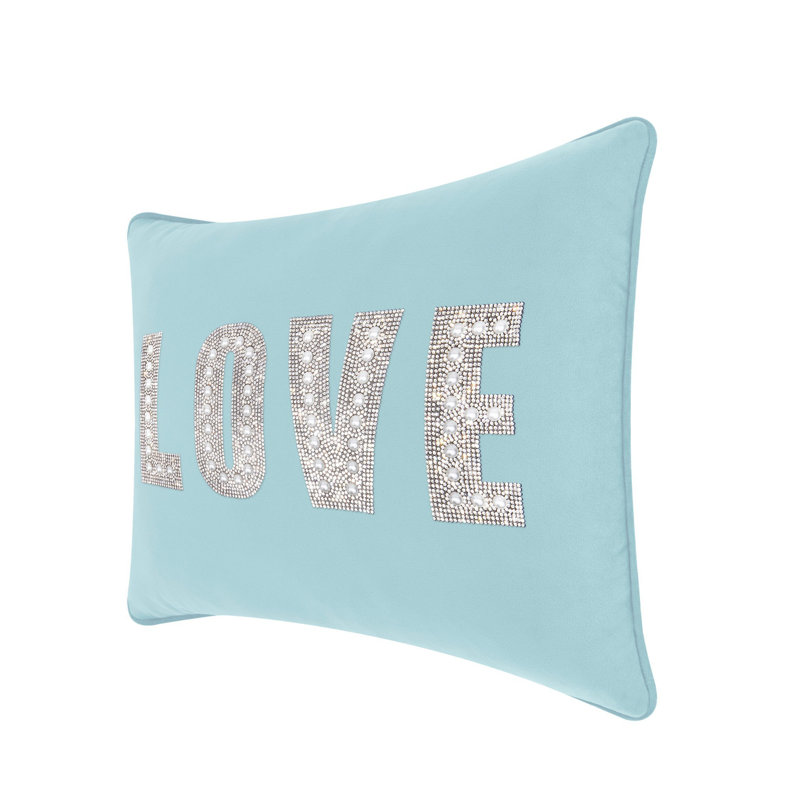 Coussin Sparkles Home Love Montaigne | Strass et fausses perles | Insert en plumes et lavable à la machine