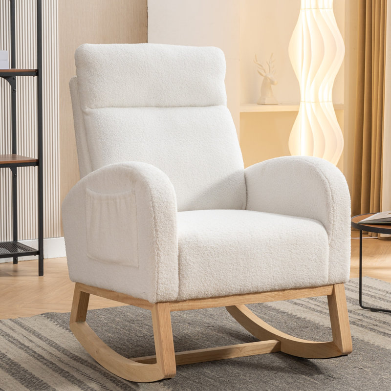 Solid Wood Rocking Chair, Beige
