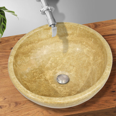 Lavabo de salle de bain vasque circulaire en pierre naturelle