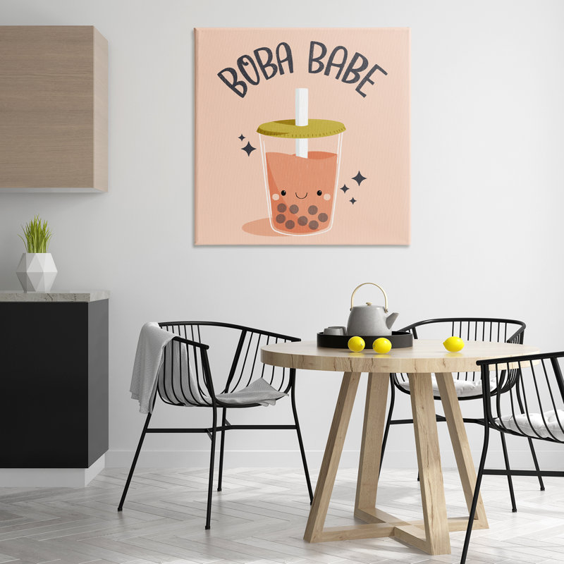 Toile Boba Babe Bubble Tea, design par Sarah Hickman, H 36 po x l 36 po