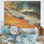 Vue aérienne de la plage bleue et orange IV - plage sur bois