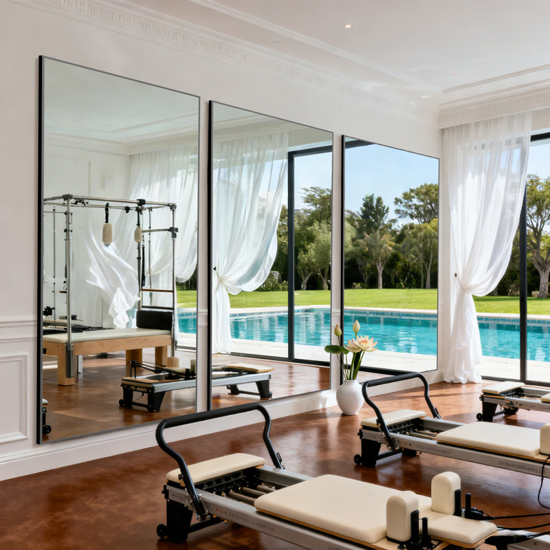 Extra Large Metal Framed Mirror, Floor Standing Full Length Mirror for Bedroom, Living Room or Home Gym, 71" H x 32" W
