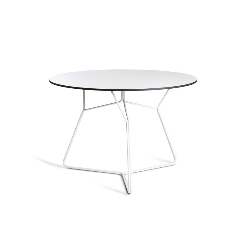 Table de salle à manger Serac, Plateau en HPL blanc
