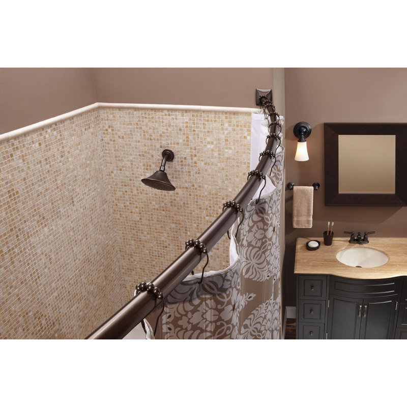 Moen 60-Inch to 72-Inch Permanent Mount Adjustable Curved Shower Rod, Old World Bronze