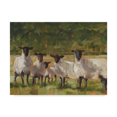 « brebis family ii », peinture sur toile tendue
