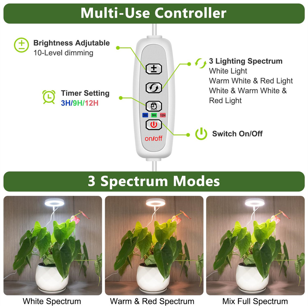 Grow Lights For Indoor Plants Full Spectrum Halo Growing Lamp