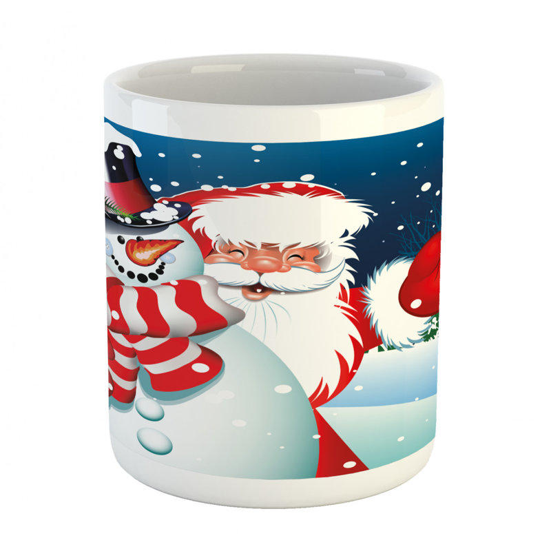 Grande tasse à café souriant père noël