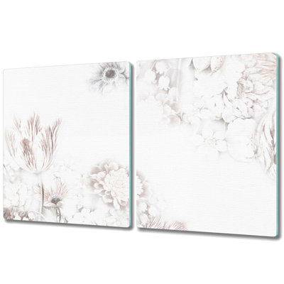 Ormes Tempered Glass Vintage Flowers Chopping Board