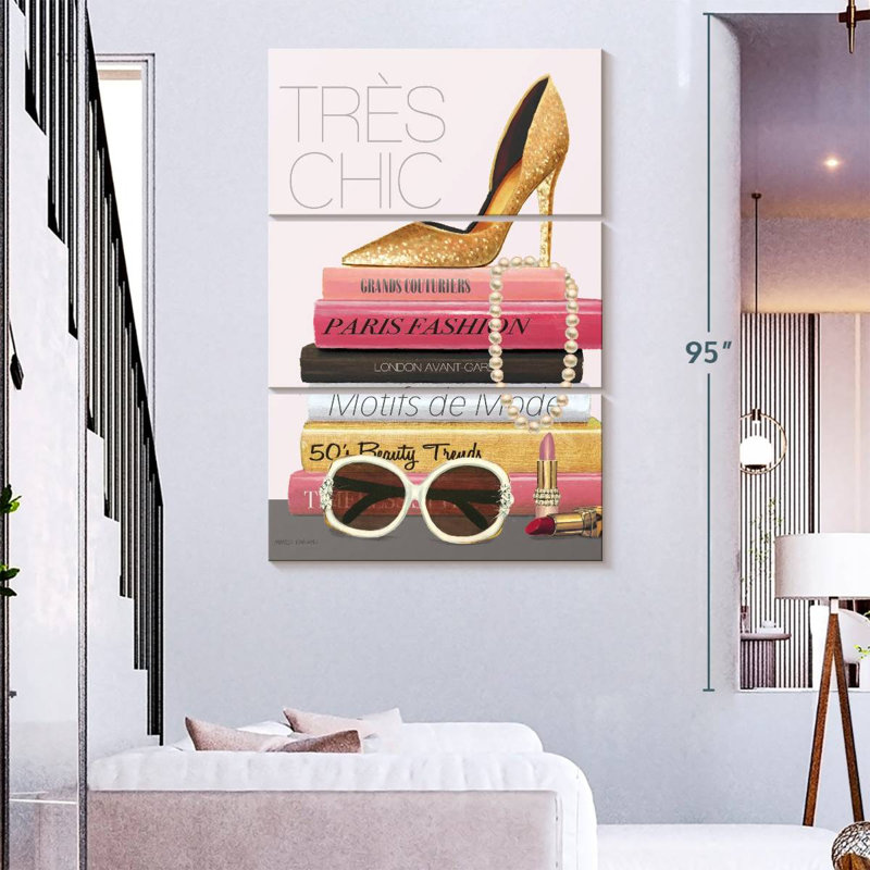 Tergel de style parisien doré et noir très chic, H 74 po x l 48 po