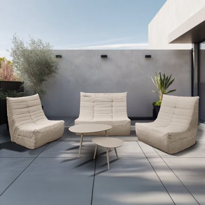 Ensemble de chaises et de table de causeuse d'extérieur en mousse à compression de 5 pièces Deko Living