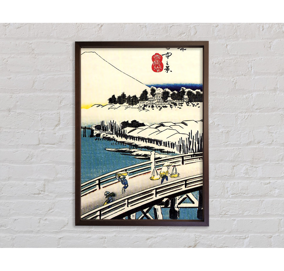 Hiroshige Eine Brücke im Schnee - Einzelner Bilderrahmen Kunstdrucke auf Leinwand