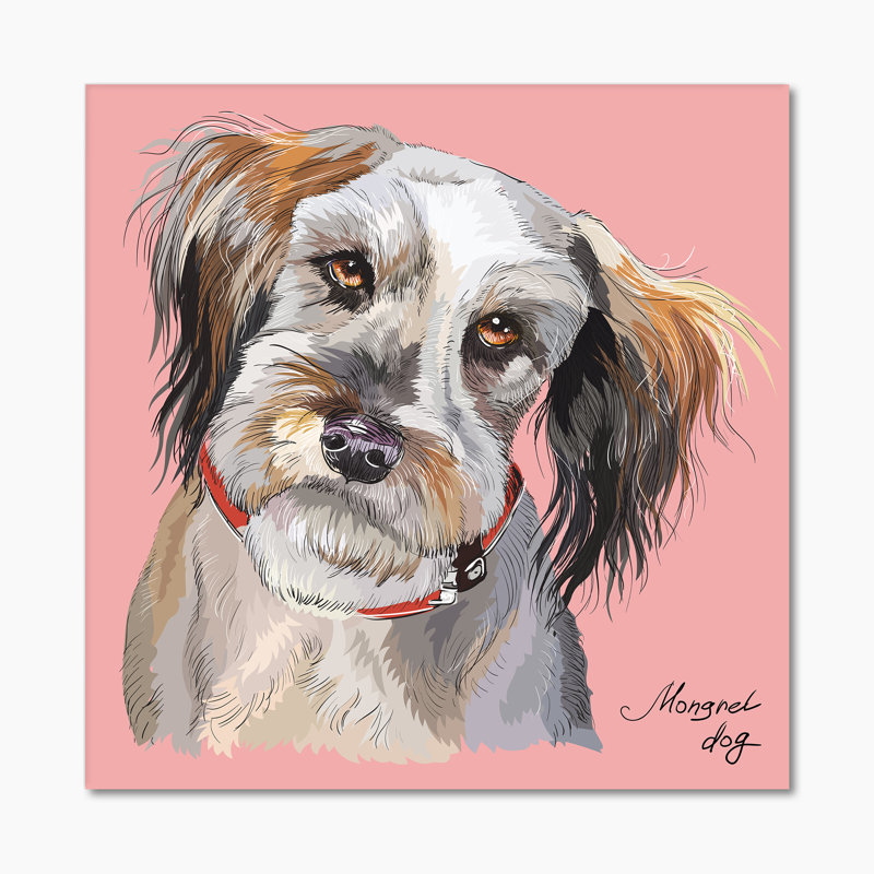 «Cute Fluffy Dog», reproduction sur toile encadrée, H 16 po x l 16 po x P 1 po, Toile tendue