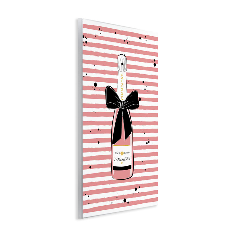 «Pink Champagne on Stripes» par Martina Pavlova, H 15 po x l 10 po